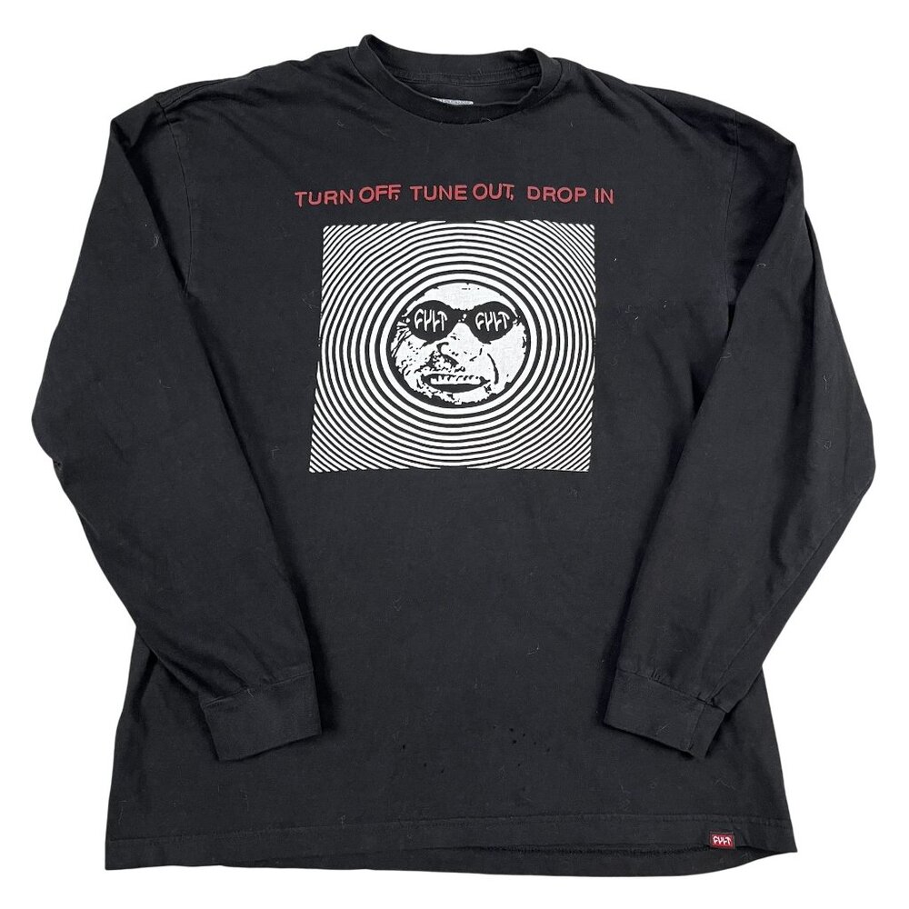 Cult Drop In Long Sleeve Black T-Shirt Sz Large
